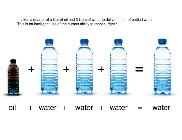 how much water takes to make a plastic bottle